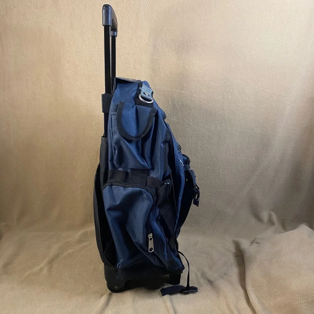 Everest Rolling Backpack Wheeled CarryOn Luggage Travel School Bag Navy Blue EUC - Picture 5 of 10